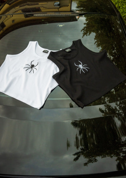 CHILL "spider" Crop Top black